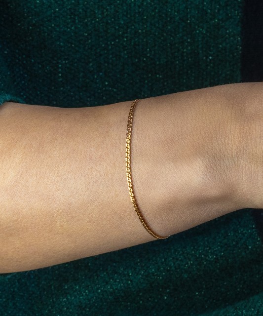 Auksinė vientisa apyrankė "Mona Liza" 2.2mm - Auksinės apyrankės - Goldinga