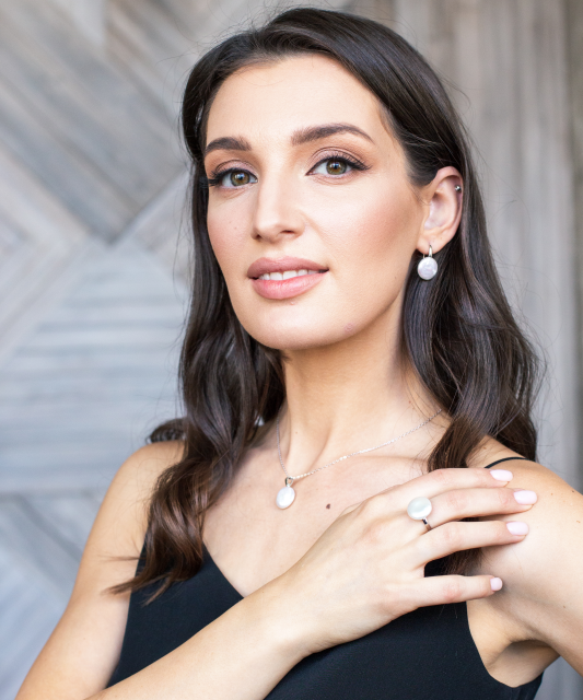 Sidabrinis žiedas su perlu - Sidabriniai žiedai - Goldinga