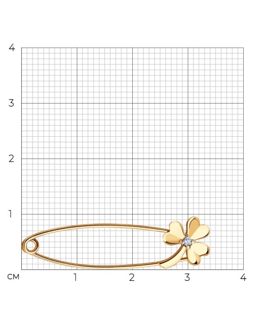 Auksinė sagė su cirkoniu - Sagės - Goldinga