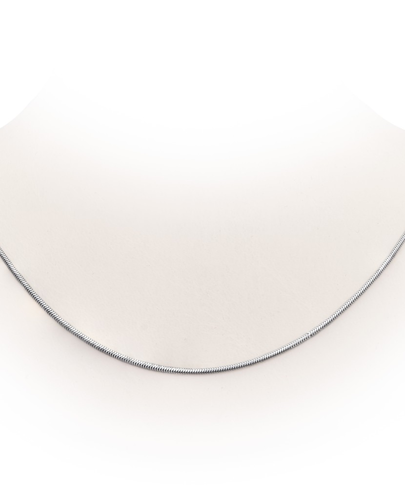 Sidabrinė grandinėlė dengta rodžiu "Snake" 1.4mm - Sidabrinės grandinėlės - Goldinga