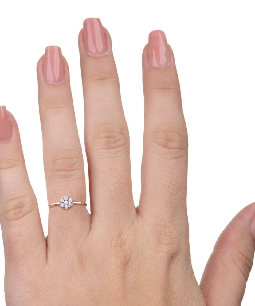 Auksinis žiedas su deimantais - Auksiniai Žiedai su brangakmeniais - Goldinga