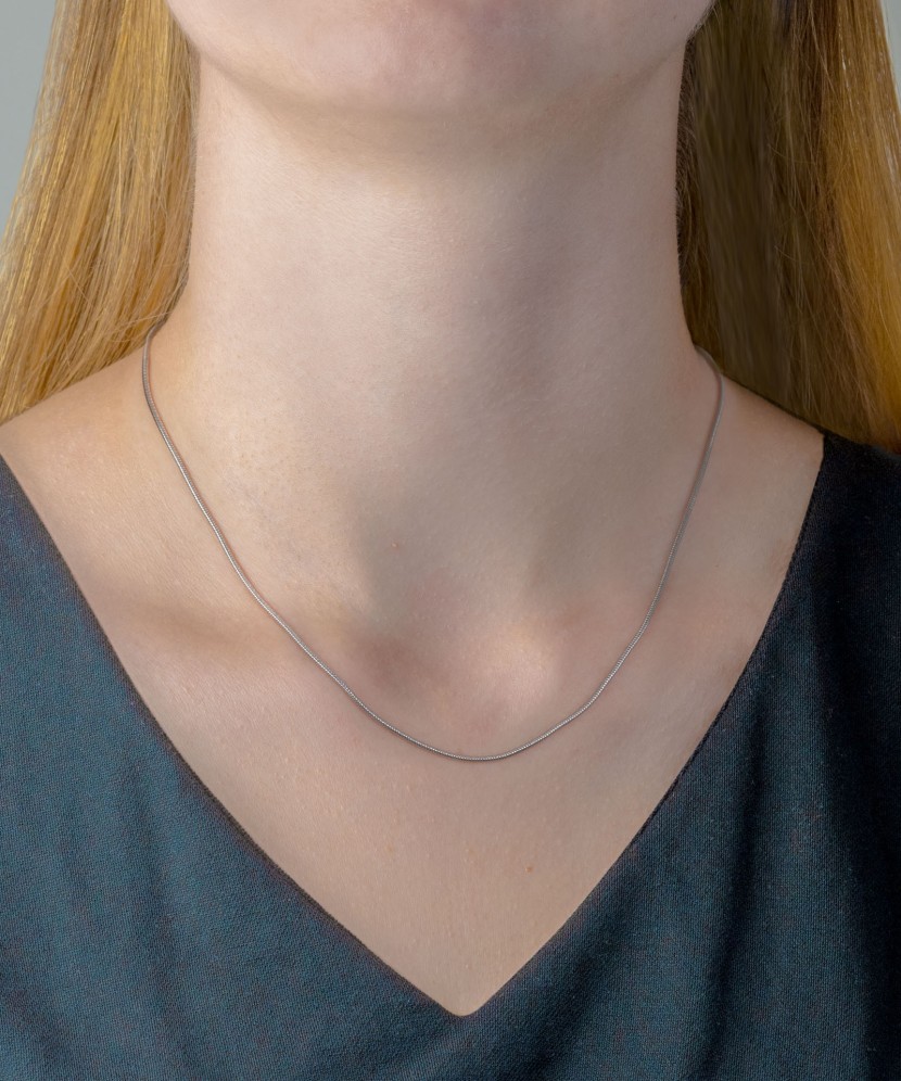 Sidabrinė Grandinėlė Dengta Rodžiu "Snake" 1.3mm - Sidabrinės grandinėlės - Goldinga