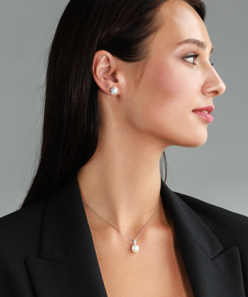 Sidabrinis pakabukas su perlu - Perlų pakabukai - Goldinga