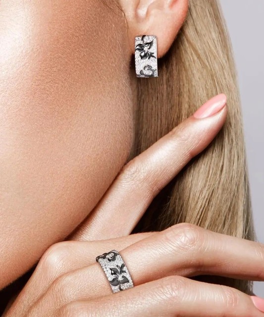 Sidabrinis žiedas su cirkoniais - Sidabriniai žiedai - Goldinga