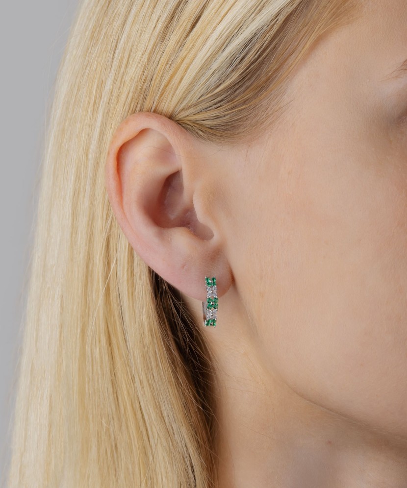 Sidabriniai auskarai su cirkoniais - Sidabriniai auskarai - Goldinga