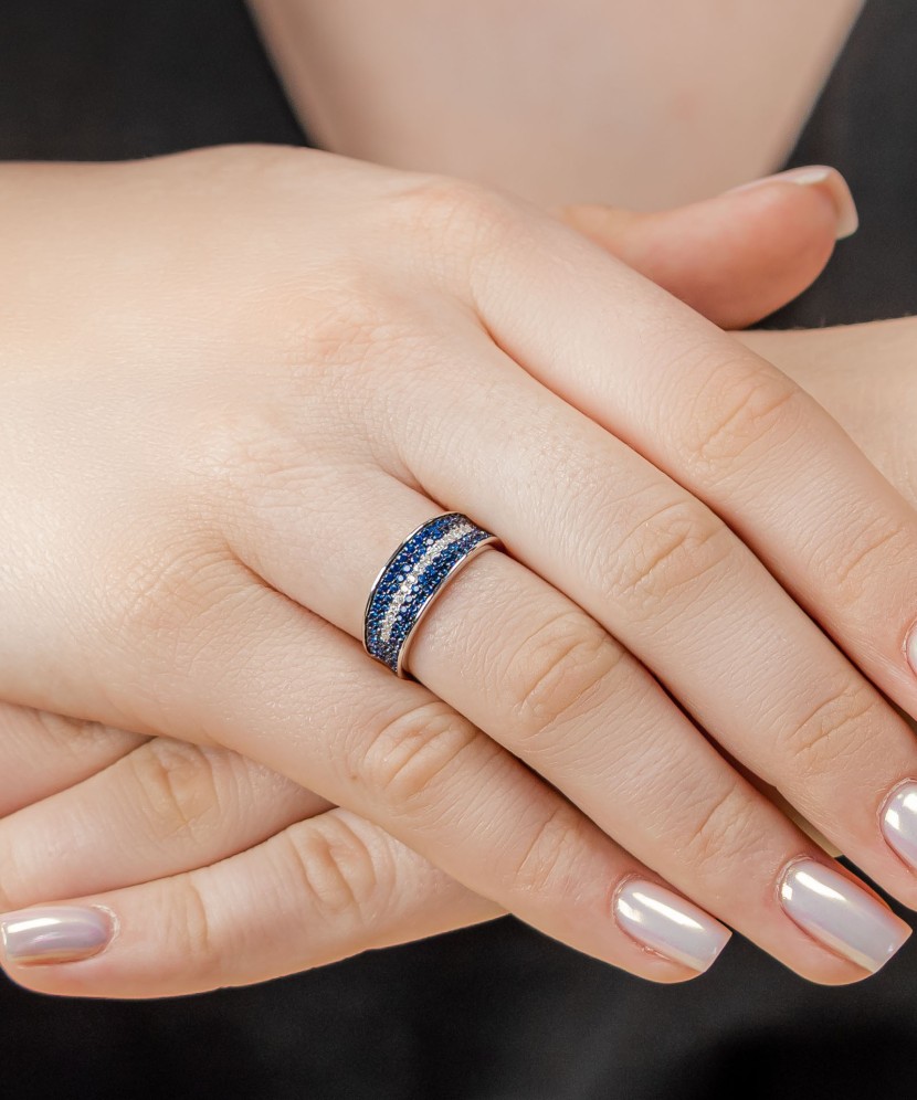 Sidabrinis žiedas su cirkoniais  - Goldinga