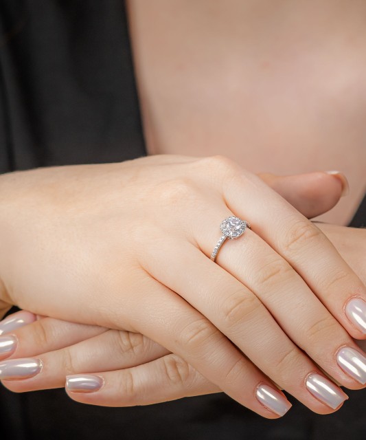 Sidabrinis žiedas su cirkoniais - Sidabriniai žiedai - Goldinga