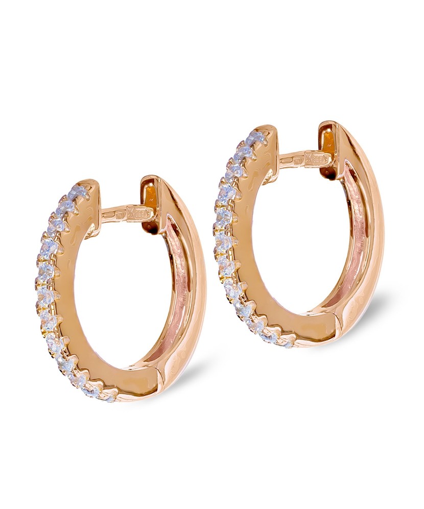 Paauksuoti sidabriniai auskarai su cirkoniais - Sidabriniai auskarai - Goldinga