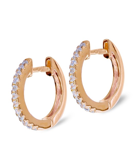 Paauksuoti sidabriniai auskarai su cirkoniais - Sidabriniai auskarai - Goldinga