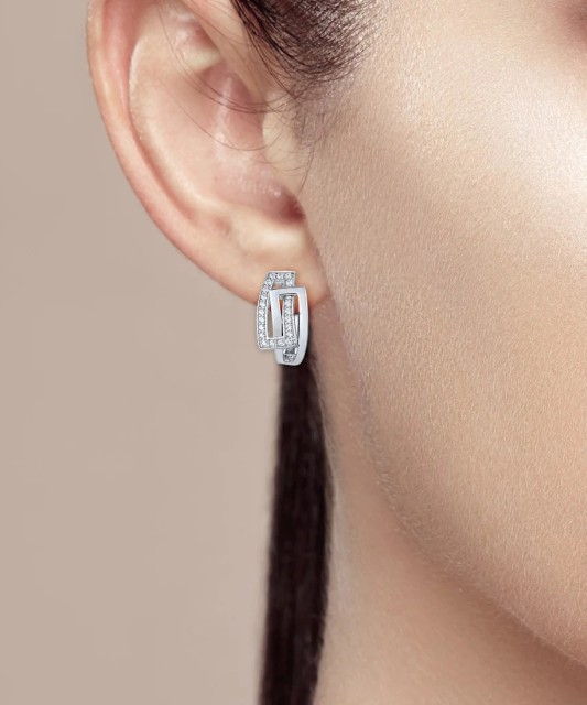 Sidabriniai auskarai su cirkoniais - Sidabriniai auskarai - Goldinga