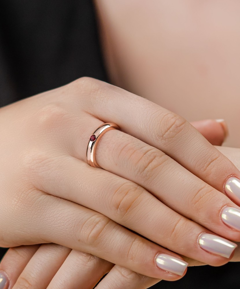 Paauksuotas sidabrinis žiedas su cirkoniu