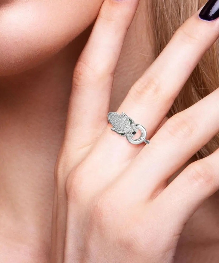 Sidabrinis žiedas su špineliais ir cirkoniais