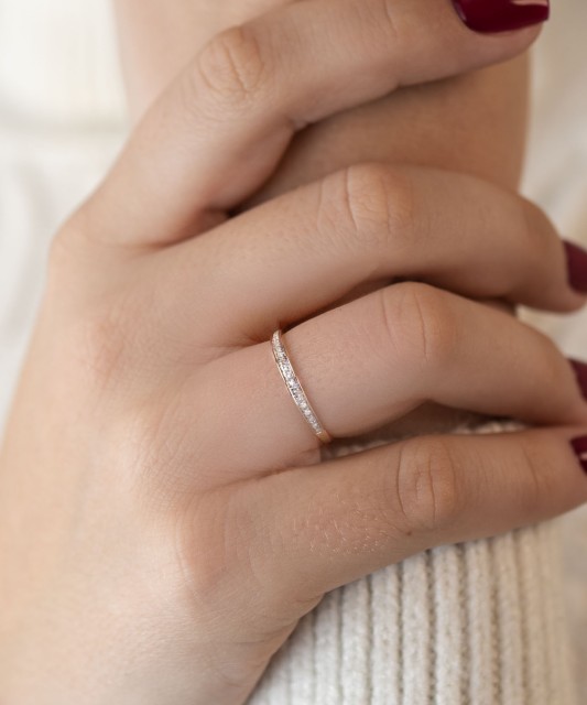 Auksinis žiedas su deimantais - Auksiniai Žiedai su brangakmeniais - Goldinga