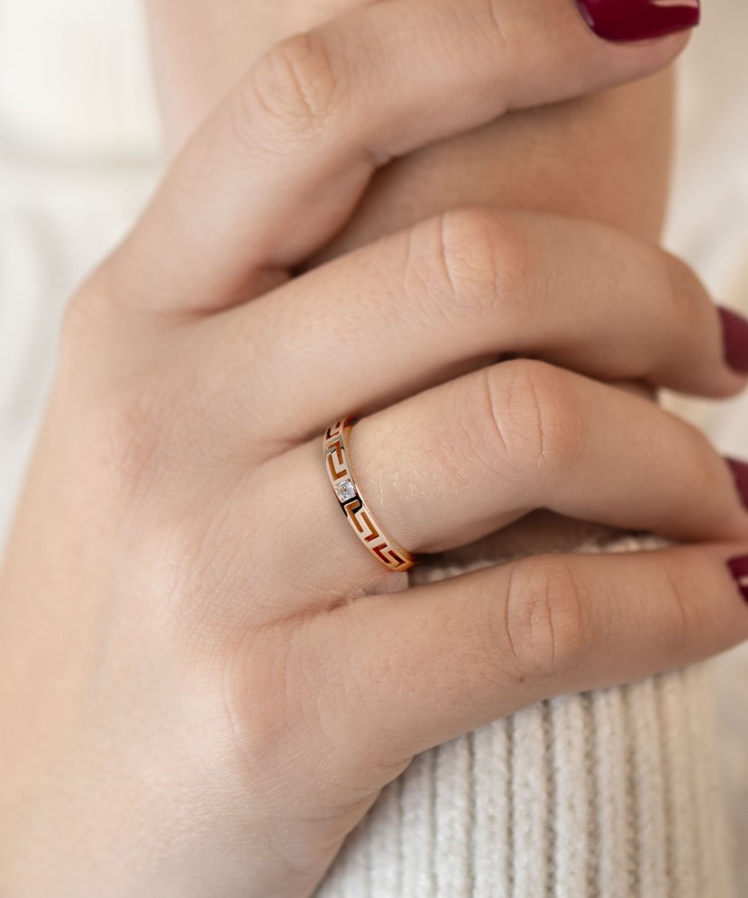 Auksinis žiedas su cirkoniu - Perkamiausi - Goldinga