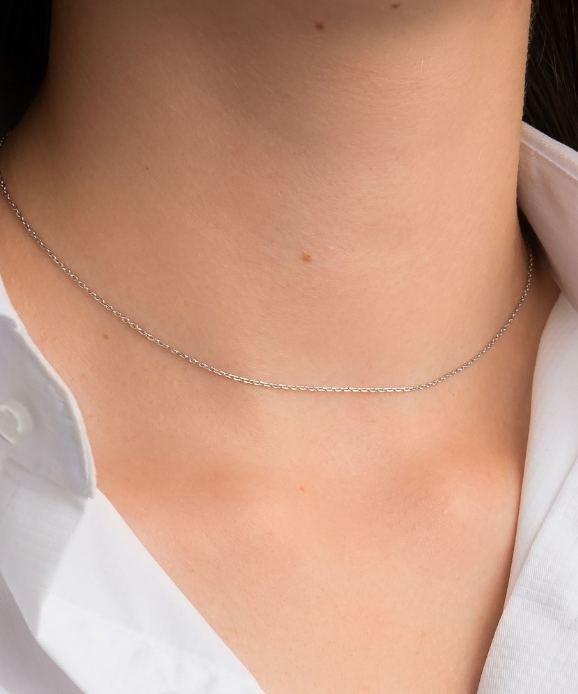 Sidabrinė grandinėlė dengta rodžiu "Anchor" 1.1mm - Sidabrinės grandinėlės - Goldinga