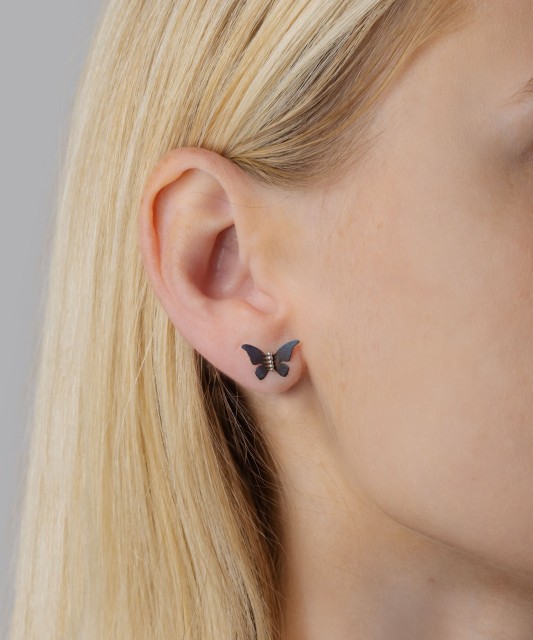 Sidabriniai Auskarai su titanu "Drugelis" - Sidabriniai auskarai - Goldinga