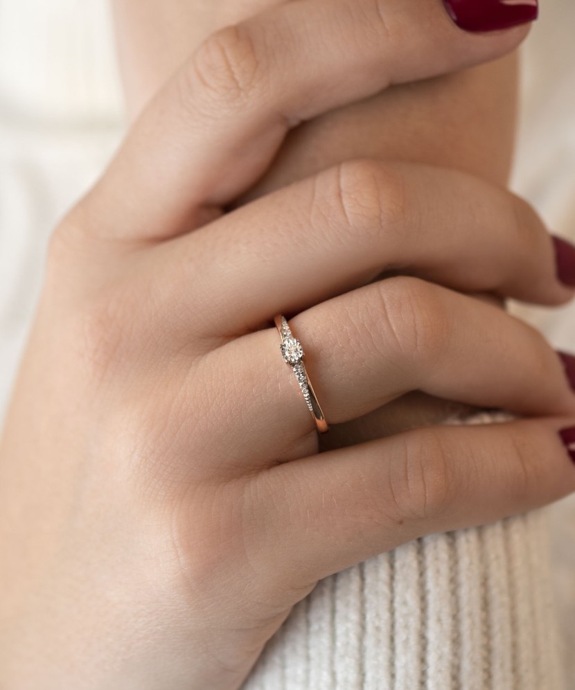 Auksinis žiedas su briliantais - Auksiniai Žiedai su brangakmeniais - Goldinga