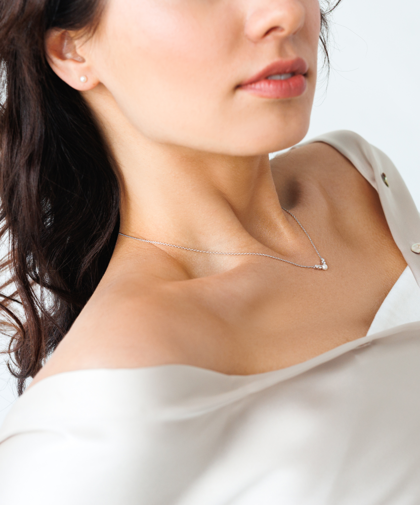 Sidabrinė Grandinėle Su Perlais Ir Cirkoniais - Sidabrinės grandinėlės su pakabukais - Goldinga