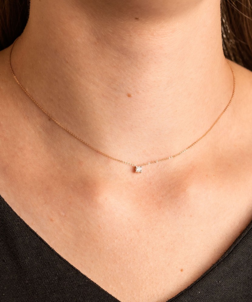 Auksinė Grandinėlė Su Briliantiniu Pakabuku - Auksinės grandinėlės su pakabukais - Goldinga