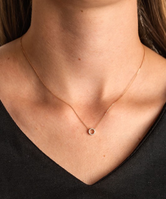 Auksinė Grandinėlė Su Briliantiniu Pakabuku - Auksinės grandinėlės su pakabukais - Goldinga