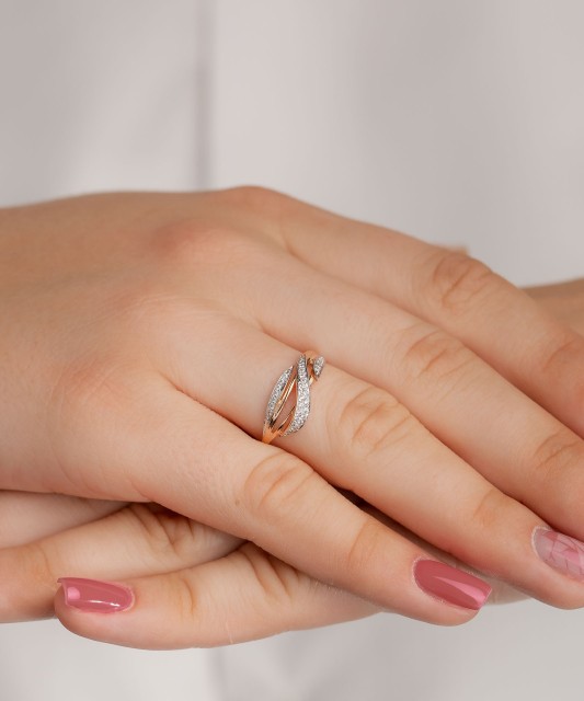 Auksinis žiedas su cirkoniu - Auksiniai žiedai - Goldinga