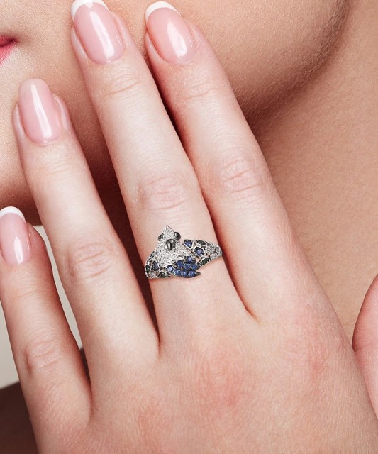 Sidabrinis žiedas su špineliais ir cirkoniais - Sidabriniai žiedai - Goldinga