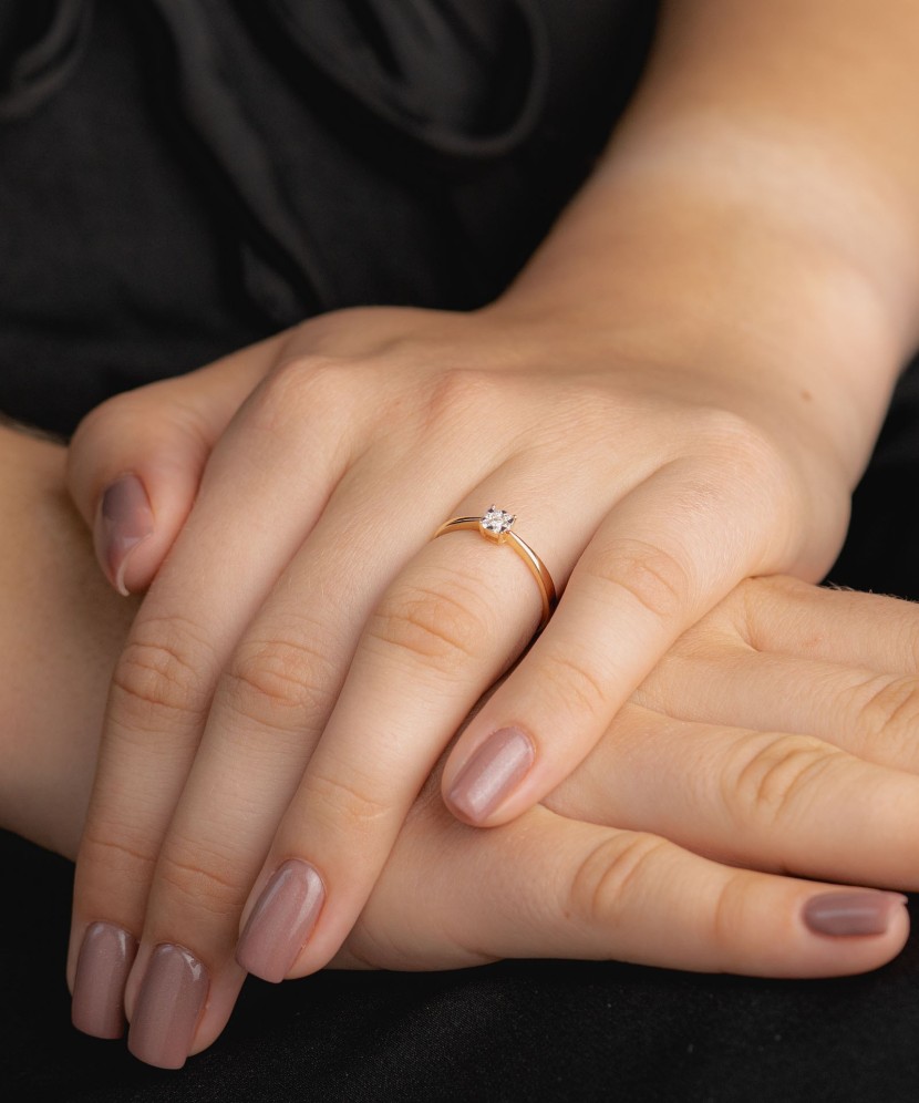 Auksinis žiedas su deimantais - Auksiniai Žiedai su brangakmeniais - Goldinga