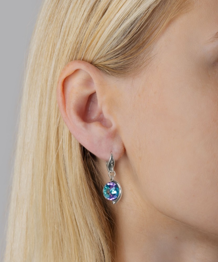 Sidabriniai auskarai su kristalais - Sidabriniai auskarai - Goldinga