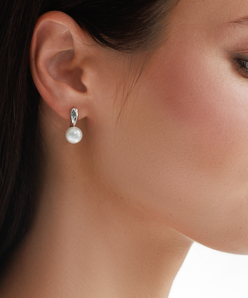 Sidabriniai auskarai su perlais - Auskarai su perlais - Goldinga