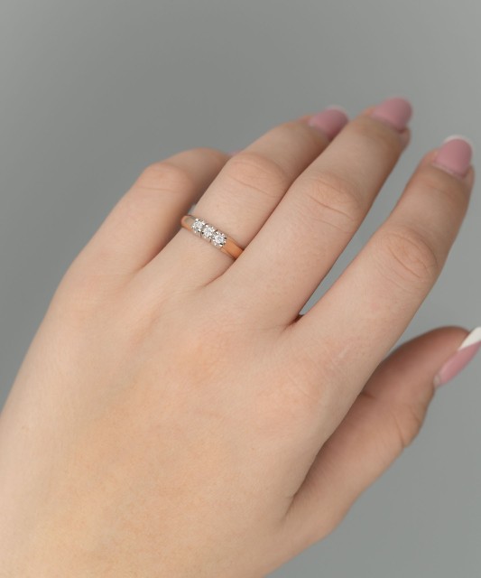 Auksinis žiedas su briliantais 0,057ct - Auksiniai Žiedai su brangakmeniais - Goldinga