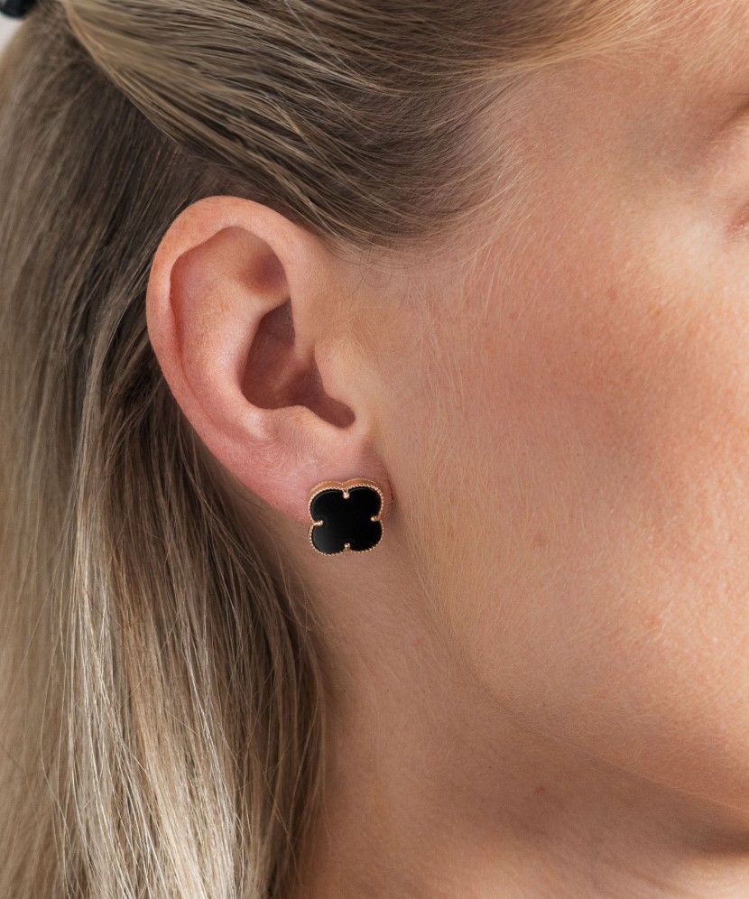 Auksiniai auskarai su emale 16mm - Auksiniai auskarai - Goldinga