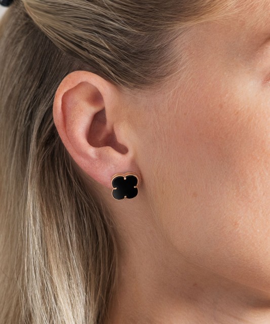 Auksiniai auskarai su emale 14mm - Auksiniai auskarai - Goldinga