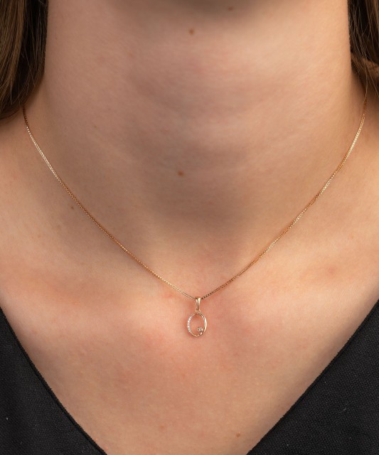 Auksinis pakabukas su deimantais - Pakabukai su brangakmeniais - Goldinga