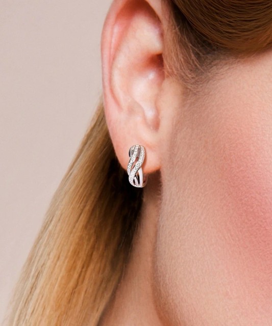 Sidabriniai auskarai su cirkoniais - Sidabriniai auskarai - Goldinga