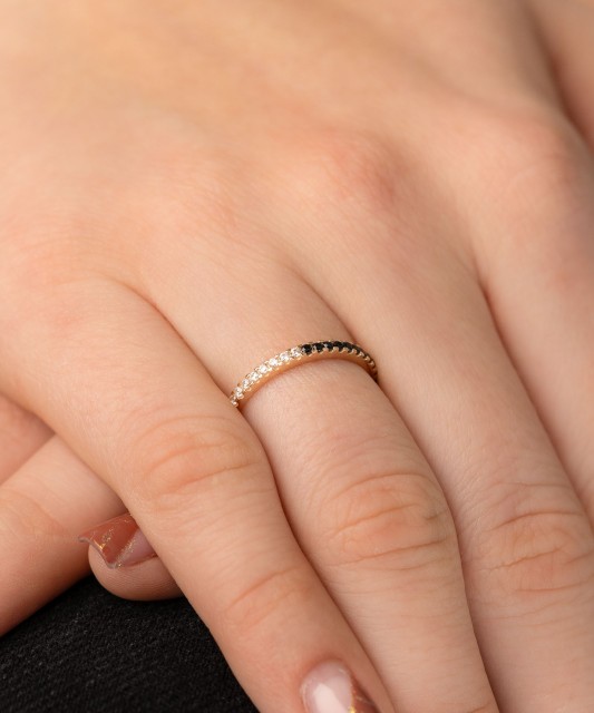 Auksinis žiedas su cirkoniais - Auksiniai žiedai - Goldinga