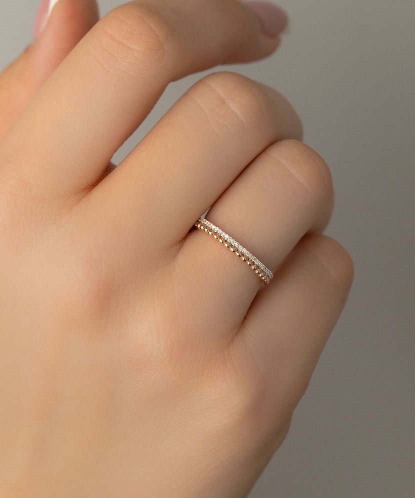 Auksinis žiedas su deimantais - Auksiniai Žiedai su brangakmeniais - Goldinga