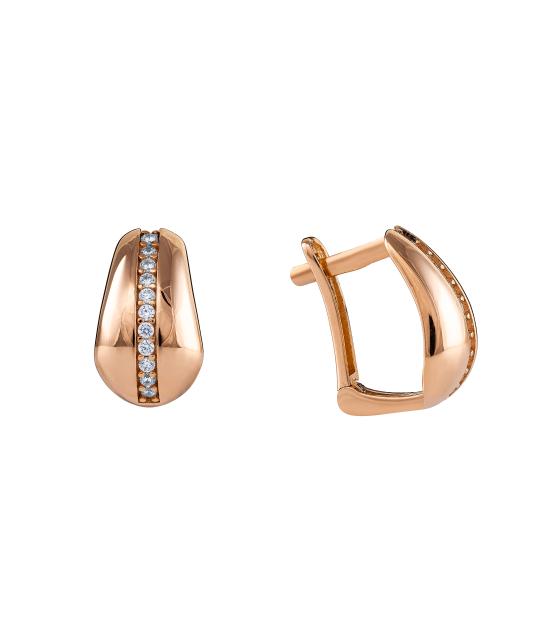 Auksiniai auskarai su cirkoniais - Auksiniai auskarai - Goldinga