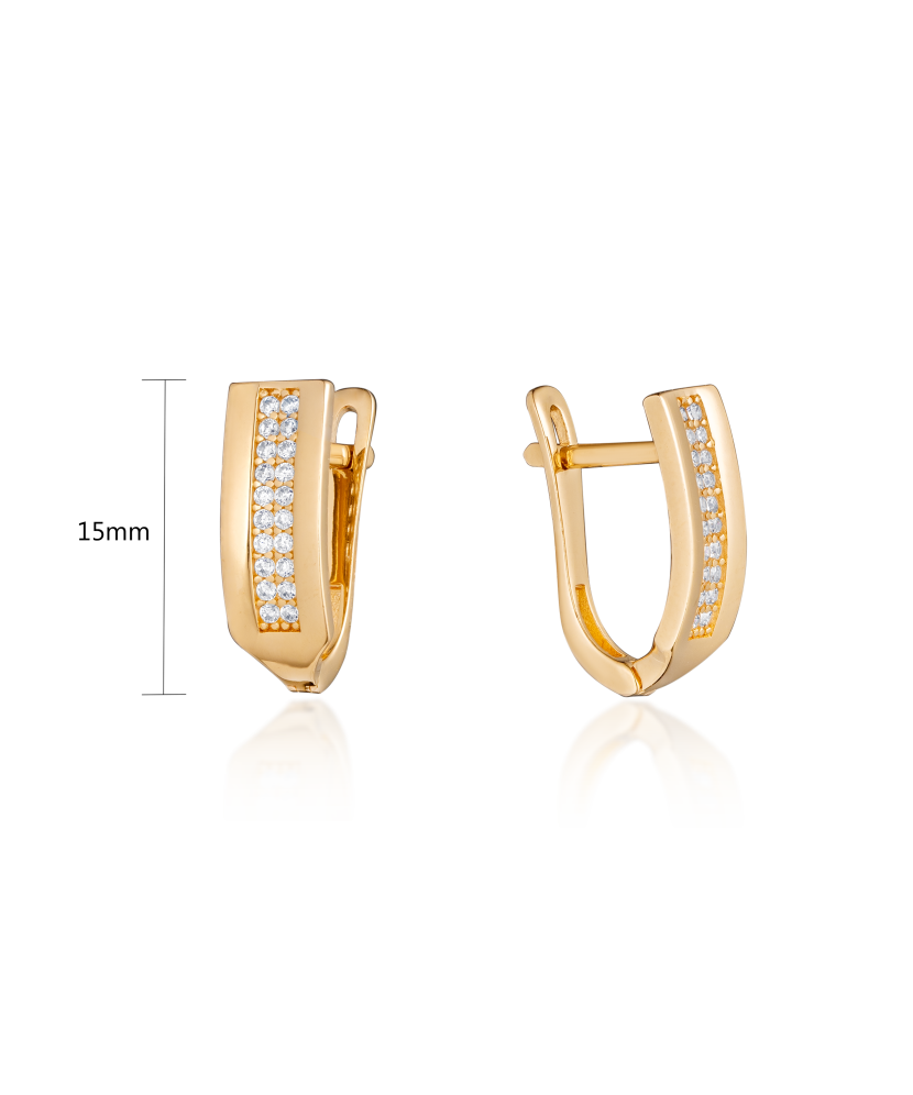 Auksiniai auskarai su cirkoniais - Auksiniai auskarai - Goldinga