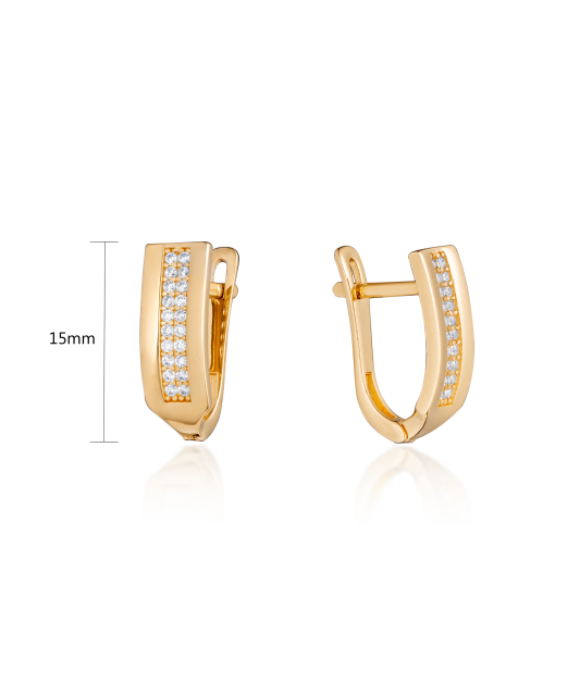 Auksiniai auskarai su cirkoniais - Auksiniai auskarai - Goldinga