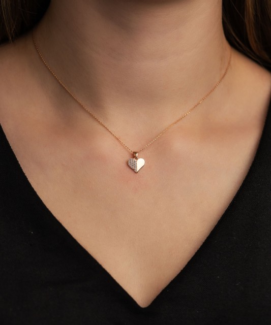 Auksinis pakabukas su cirkoniais "Širdelė" - Auksiniai pakabukai - Goldinga