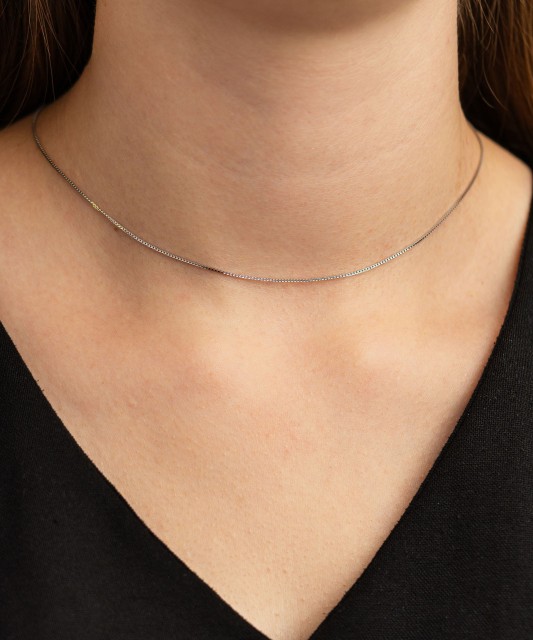 Balto aukso grandinėlė "box" 0.8mm - Auksinės grandinėlės - Goldinga