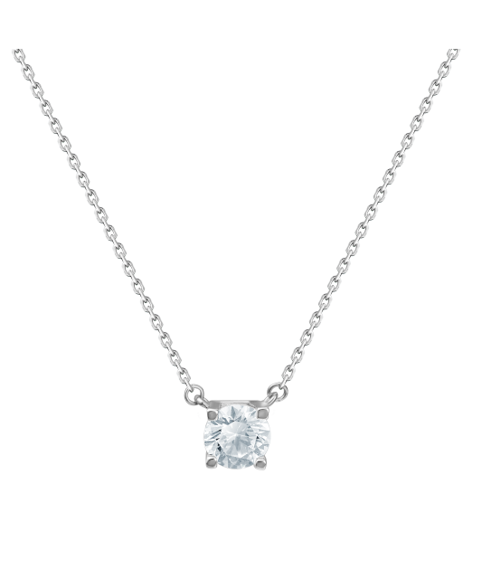 Balto aukso grandinėlė su cirkonio pakabuku