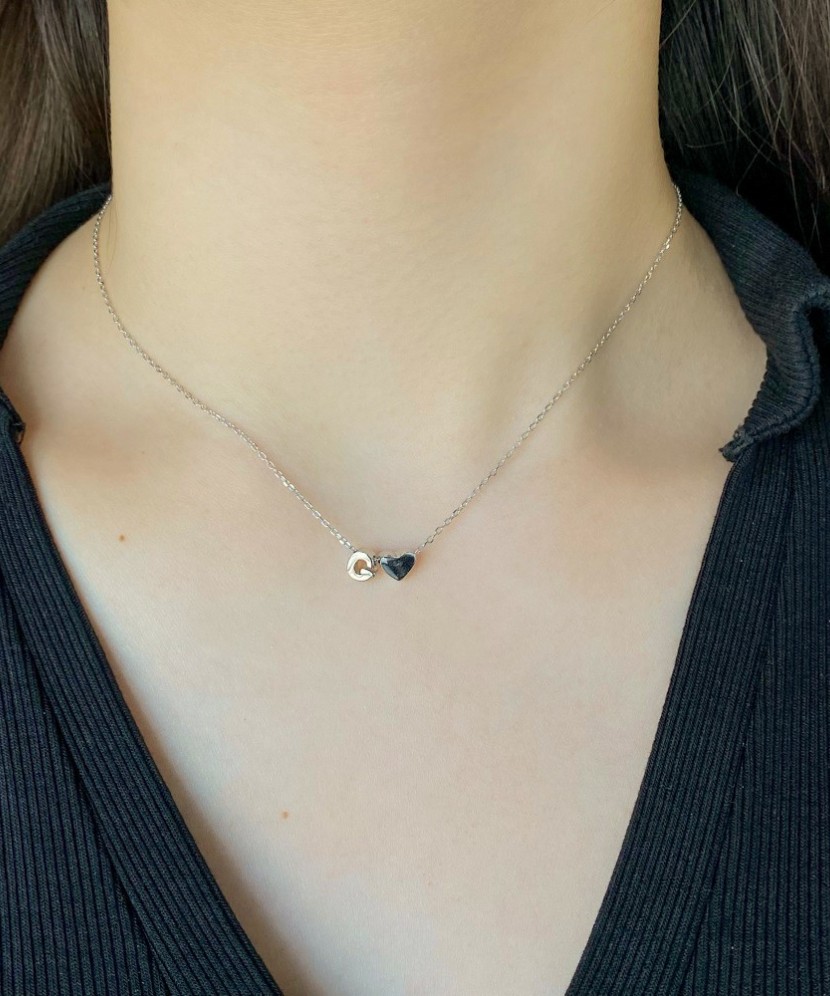 Sidabrinė Grandinėlė Su Pakabuku Raidė G - Sidabrinės grandinėlės su pakabukais - Goldinga