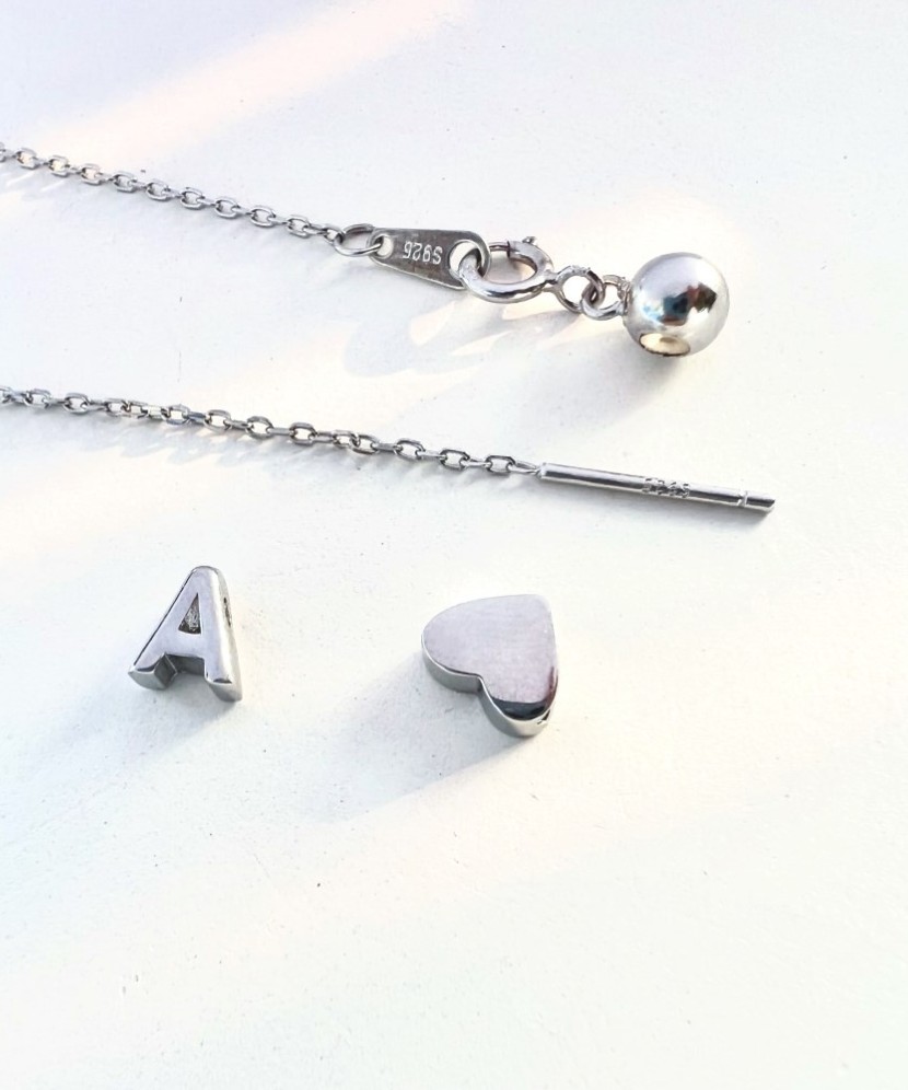 Sidabrinė Grandinėlė Su Pakabuku Raidė G - Sidabrinės grandinėlės su pakabukais - Goldinga