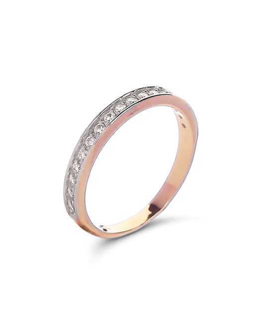 Auksinis žiedas su cirkoniais - Auksiniai žiedai - Goldinga