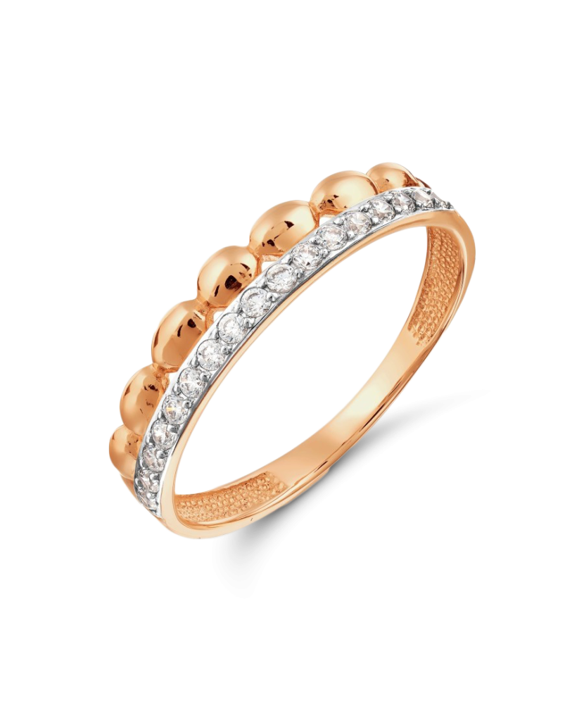 Auksinis žiedas su cirkoniais - Auksiniai žiedai - Goldinga