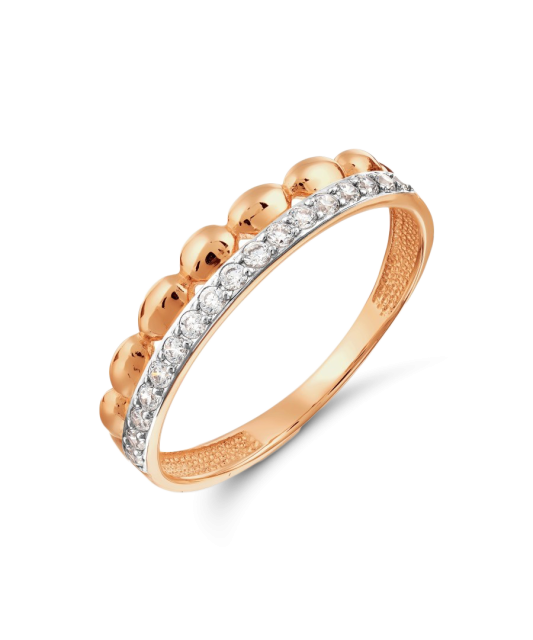 Auksinis žiedas su cirkoniais - Auksiniai žiedai - Goldinga