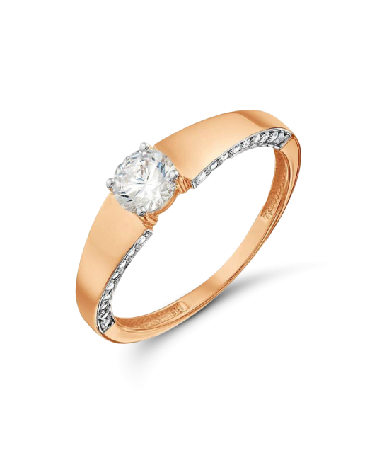 Auksinis žiedas su cirkoniais - Auksiniai žiedai - Goldinga