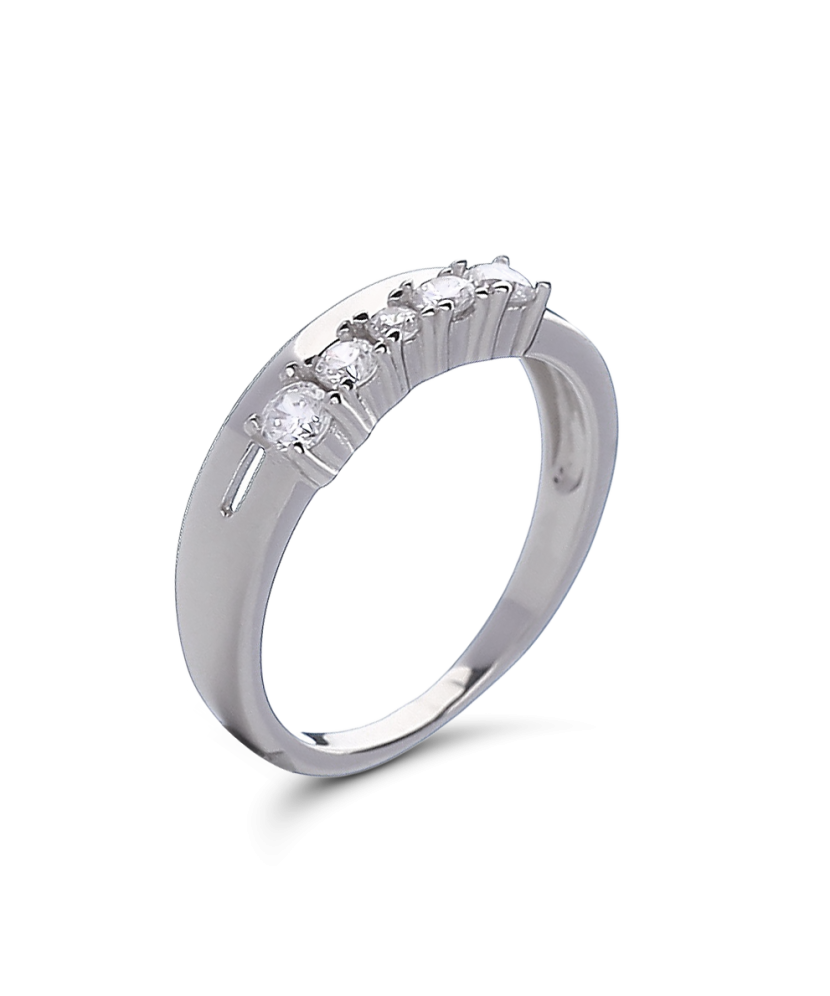 Sidabrinis žiedas su cirkoniais - Sidabriniai žiedai - Goldinga