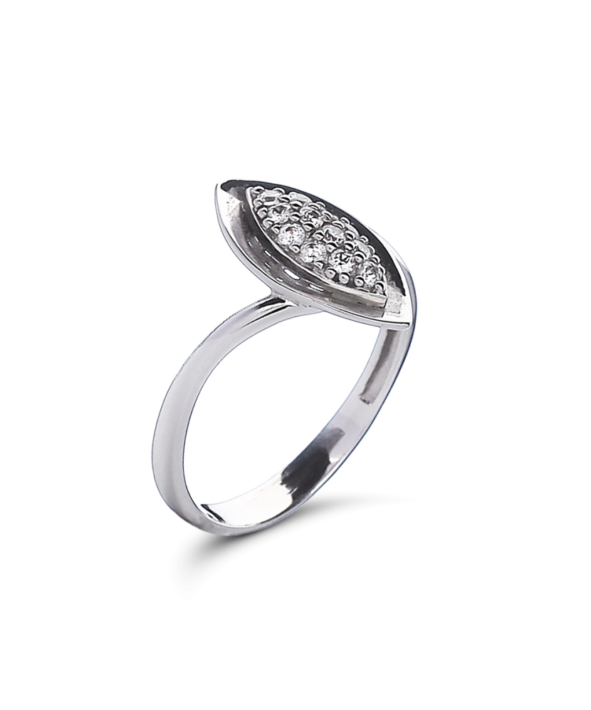 Auksinis žiedas su cirkoniais - Auksiniai žiedai - Goldinga